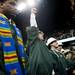 Eastern Michigan University graduates stand and cheer during Commencement on Sunday, April 28. Daniel Brenner I AnnArbor.com